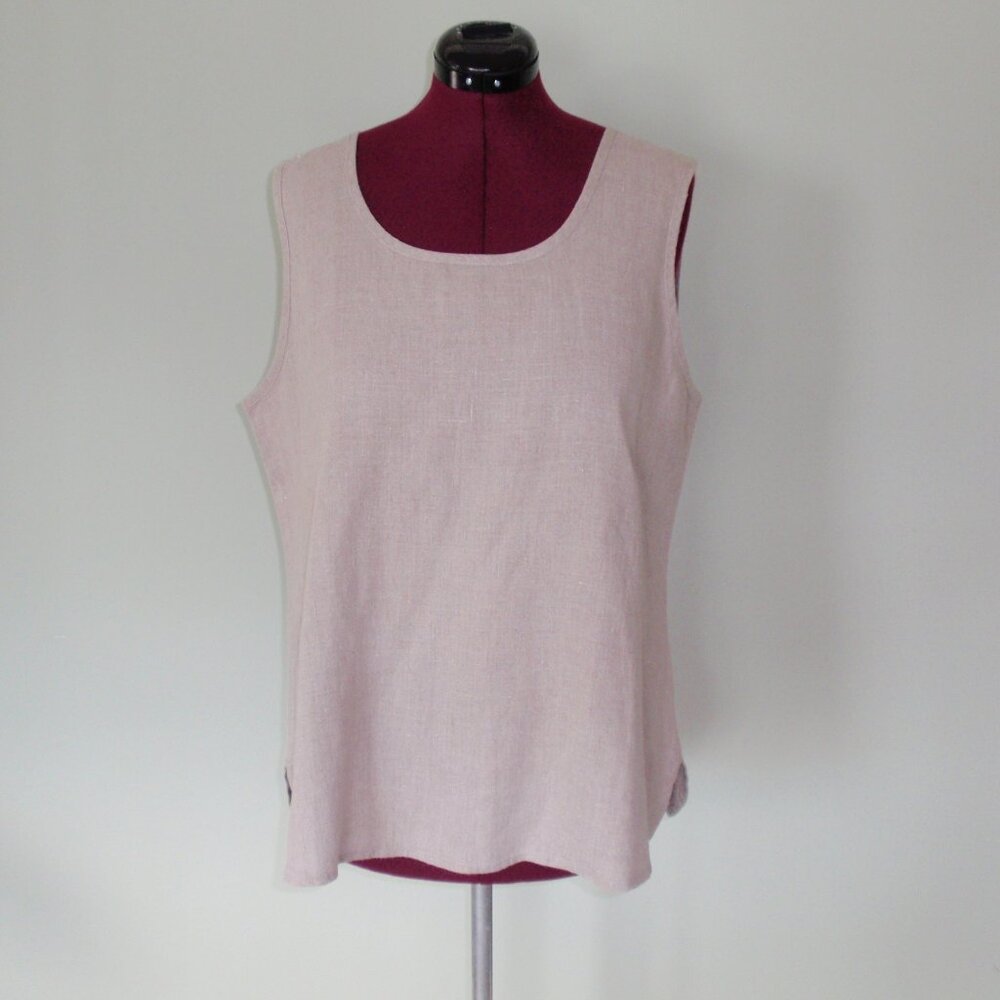 Flax Linen Natural Raw Tank Top Sz L